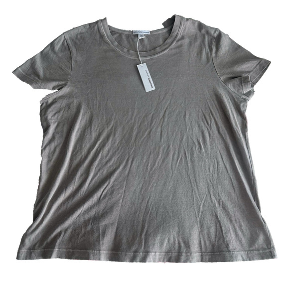 NWT JamesPerse 100% Cotton Crewneck Tee Sz3(L) Taupe Gray Minimalist Capsule - Picture 3 of 8